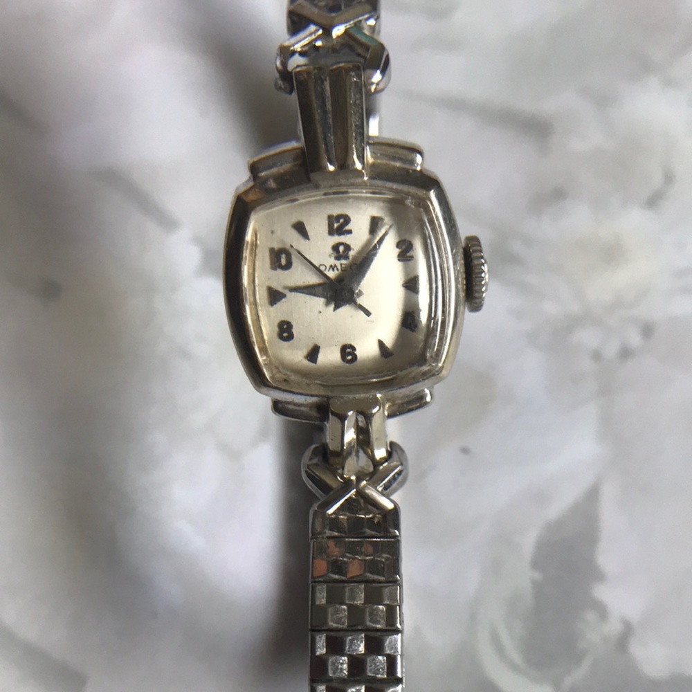 Authentic Omega Vintage 14K White GF Band Manualwind Cocktail Ladies Watch Runs! - Picture 5 of 11